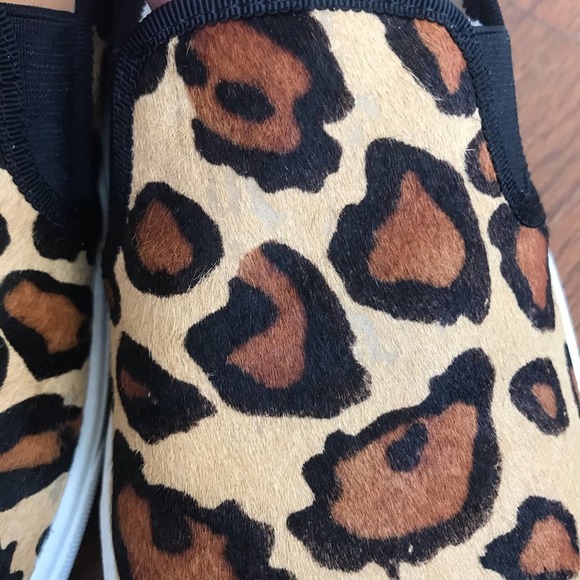 J. Crew Factory Calf Hair Cheetah Print Slip On Sneakers Sz 9 - Picture 5 of 8